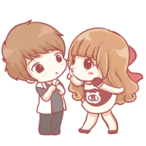 picture, anime pair, kurt cobain, chibi in a couple, lovely couple anime pak