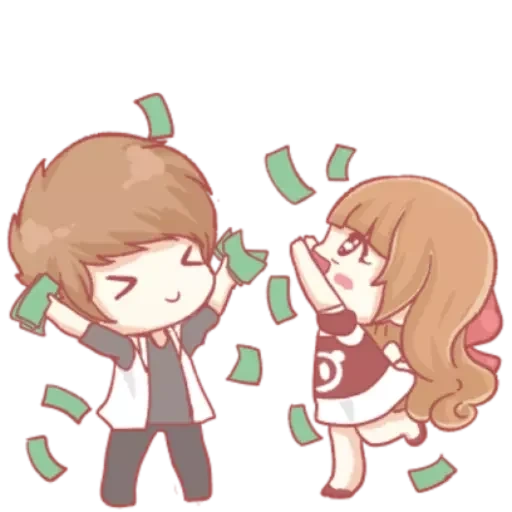 anime, anime pair, anime cute, chibi in a couple, love anime