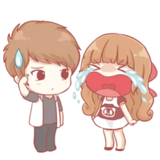 picture, anime pair, anime cute, chibi in a couple, anime cute couples