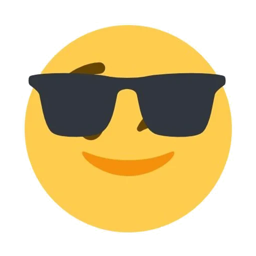 occhiali sorridenti, sorridi occhiali da sole, la faccia degli occhiali da sole di emoji