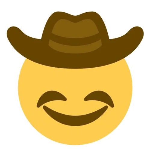 emoji, cow-boy emoji, smilik cowboy, emoji smiley, emoji de cow-boy rhin