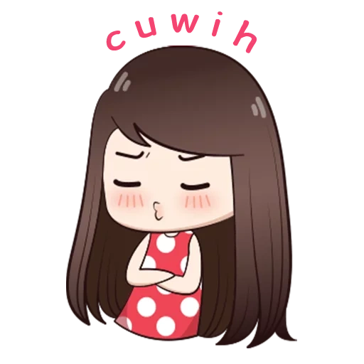 chibi, diagram, kawaii girl, gadis manis, love bird 16 set