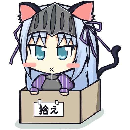 non ci sono scatole, scatola anime, sade chibi keqing, gatto anime in box