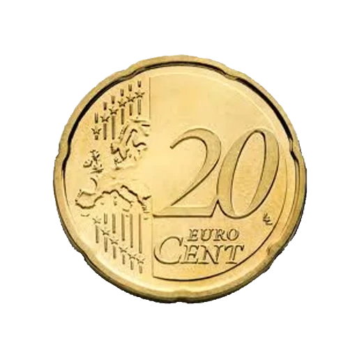 монета, 20 евроцентов, 20 евро цент 2015, монета 20 евро цент, монета 20 евро цент 2017