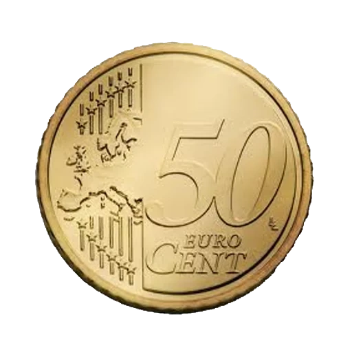 koin, koin euro, 50 euro cent 2008, koin 1 euro sen, rubel tengah 50 euro