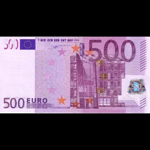 500 eur, da eur 500, banconota da 500 euro, 500 2002