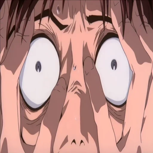 anime, olhos de anime, evangelion shinji, anime shinji ikari, os olhos assustados do anime