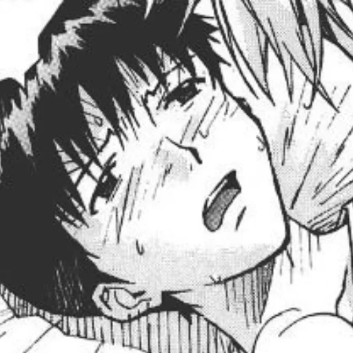 mangá, anime, mangá de anime, guy ahegao manga, mangá de evangelion