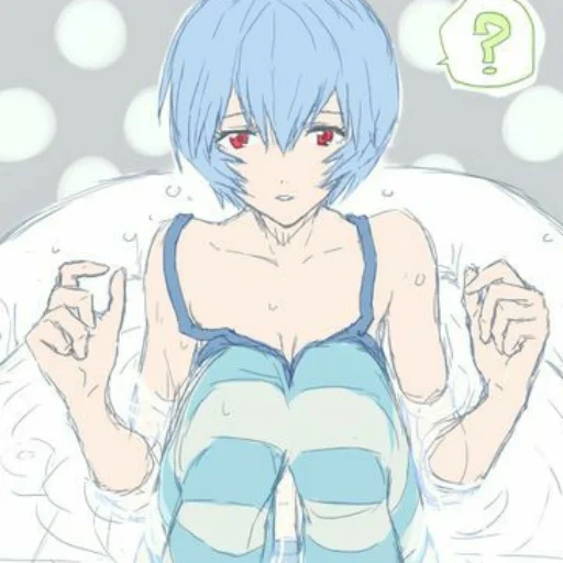 ray ayanami, rey ayanami, personnages d'anime, baignoire rei ayanami, personnages de filles anime