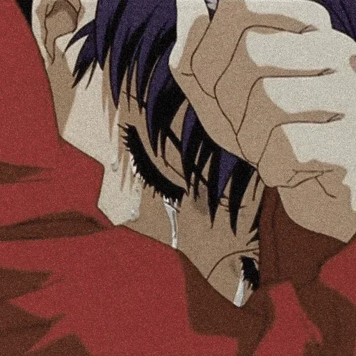 anime, evangelion, anime manga, anime guys, misato katsuragi is crying