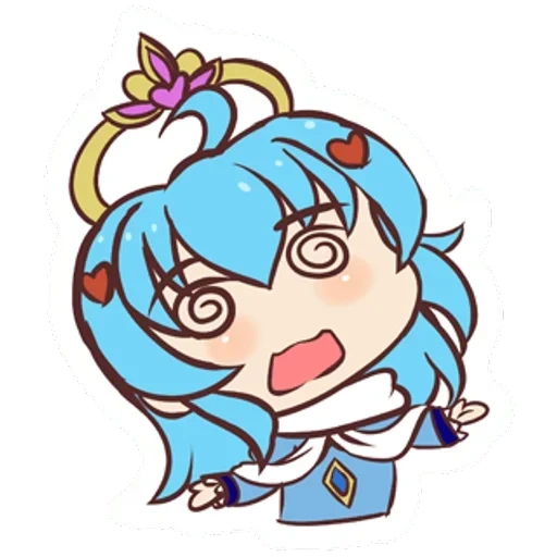 chibi, anime, aqua chibi, anime charaktere, aqua konosuba chibi