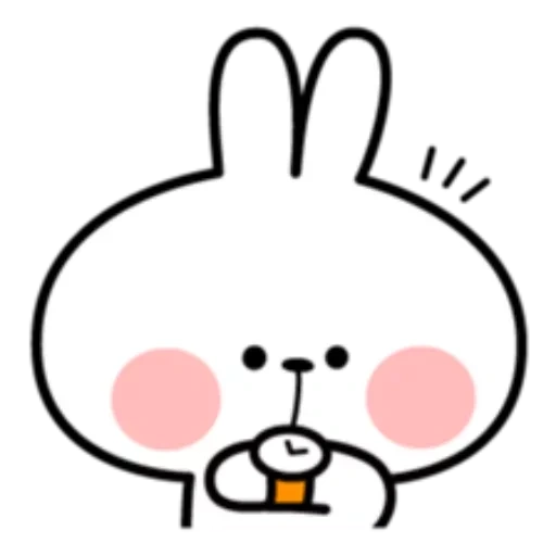 зайка, кролик, spoiled rabbit, милые рисунки кроликов, корейские эмодзи кролик