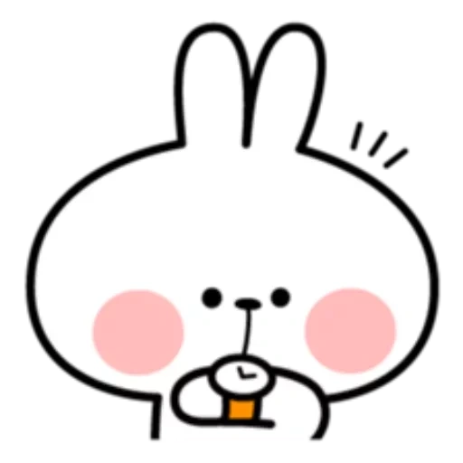 bunny, rabbit, spoiled rabbit, cute rabbits, korean emoji rabbit