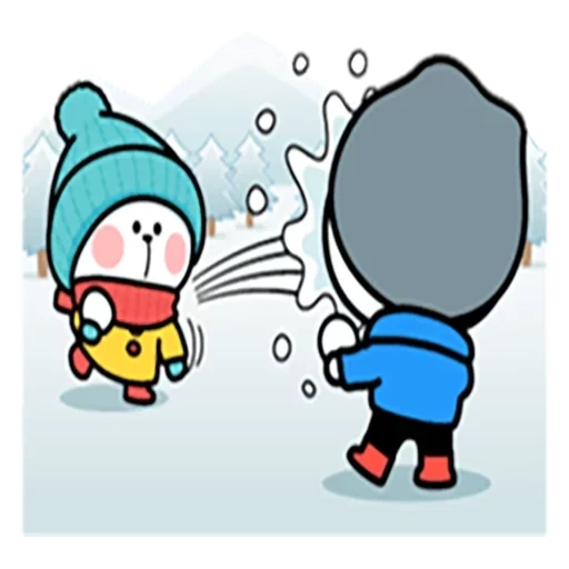 anime, bt21 inverno, il gioco è palle di neve, giochi invernali, linea invernale