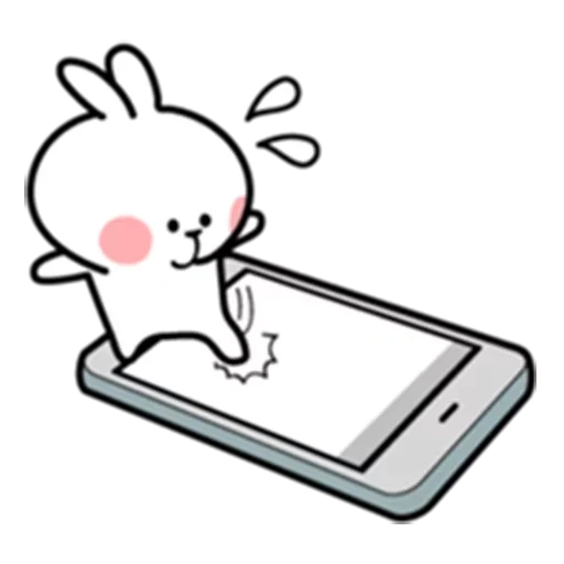 rabbit, telephone, rabbit drawing, rabbit drawing, the rabbit drawing is cute