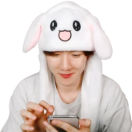 baekhyun exo, the hat with hare ears, the hat with moving ears, the hat with rising ears