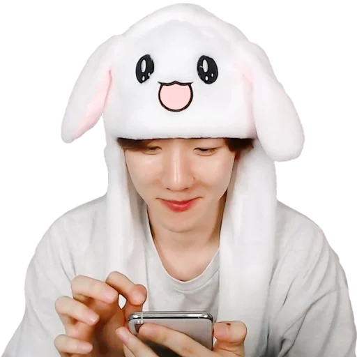 baekhyun exo, il cappello con le orecchie di lepre, il cappello con orecchie in movimento, il cappello con le orecchie in aumento