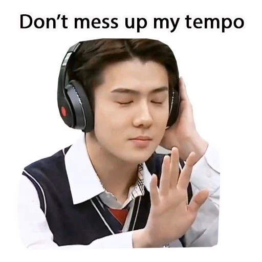 sehun, memeskpop, except, sehun exo, headphones meme