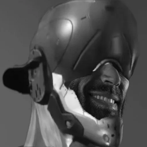 capacete andrew, o capacete deus ex, art cyberpank, máscara cyberpunk, caracteres cyberpank