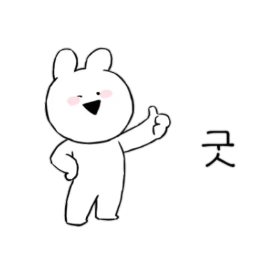 line, kawaii, hieroglyphs, rabbit snopi, the drawings are cute