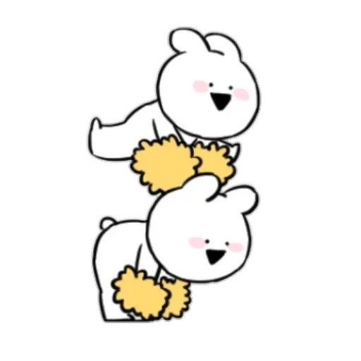 line, bt 21 rj, line friends, the drawings are cute, bear holding a rabbit