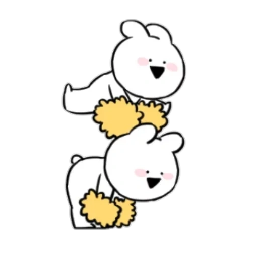 line, bt 21 rj, line friends, pola yang lucu, bear holding a rabbit