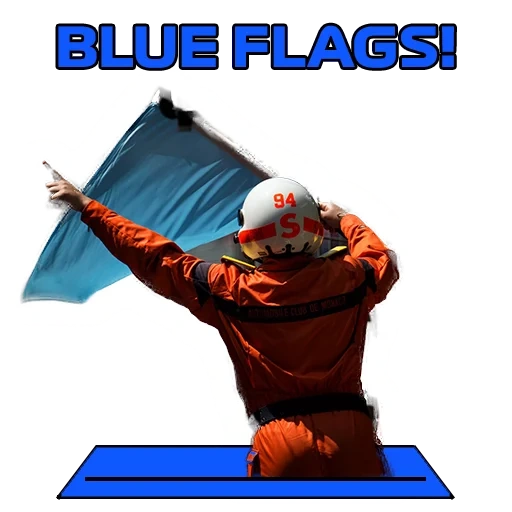 das unscharfe bild, blaue f1 flagge