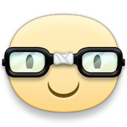 emoji, smiley brille, emoji ist schlau, emoji emoticons, aufkleber des facebook messengers