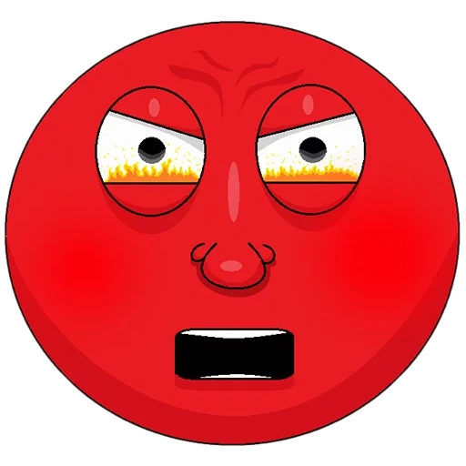 emoticón rojo, emoticón rojo malvado, la sonrisa roja está triste, emoticón rojo muy enojado, ira sonriente color rojo
