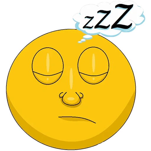 caras amarillas, sueño sonriente, cara sonriente, el smiley está disgustado, emoticón de sueño amarillo