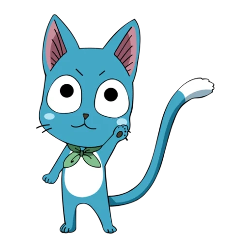 anime bahagia, kucing peri ekor, happy ekor fairy, tair heterogen yang bahagia, selamat ekor peri