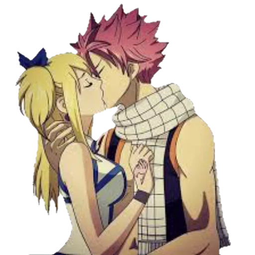 natsu, natsu lucy, cola de hadas de una pareja, natsu lucy beso, fairy tail natsu lucy