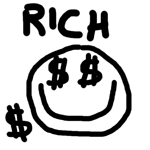 dinero, logo, humano, gracioso, sketch de sonrisa