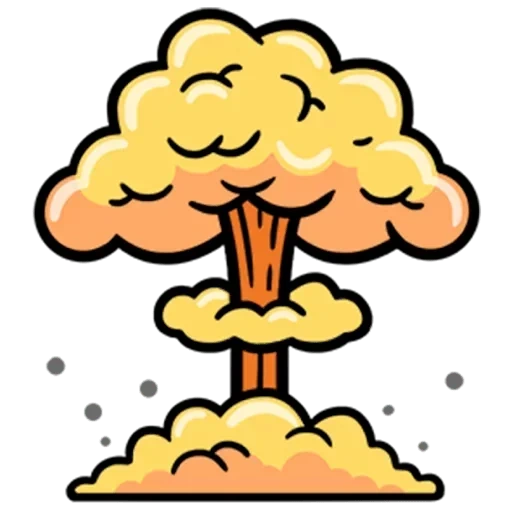 picture, nuclear mushroom, explosion drawing, emoji fallout, atomic explosion drawing
