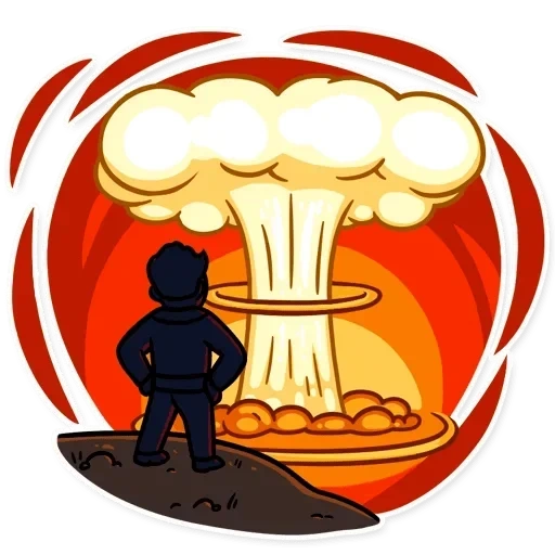 rontok, fallout vault, emoji fallout, ledakan nuklir, ledakan atom watsap