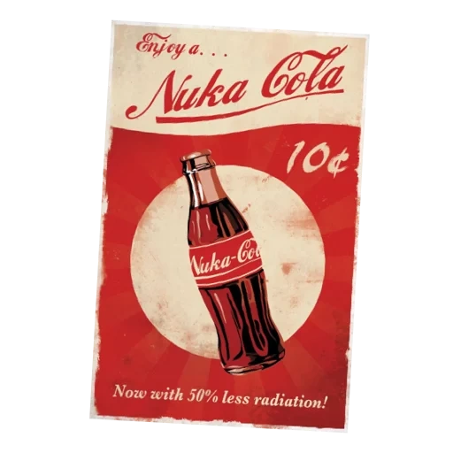 affiche de rayonnement, noyau de cola de rayonnement, fallout nuka cola, newcastle colafort, affiche vintage radiation 3