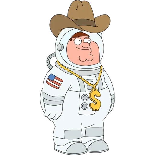peter griffin, espace de gryffins, peter griffin cosmonaut, cosmonaut milliardaire gryffin, peter gryffin cosmonaut millionaire cowboy