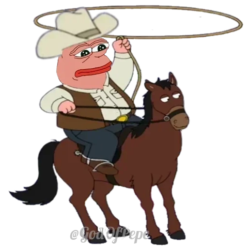 cartoon cowboy, callest cowboy, cowboy su un'illustrazione di cavallo, cowboy su uno sfondo bianco, cowboys sui cavalli