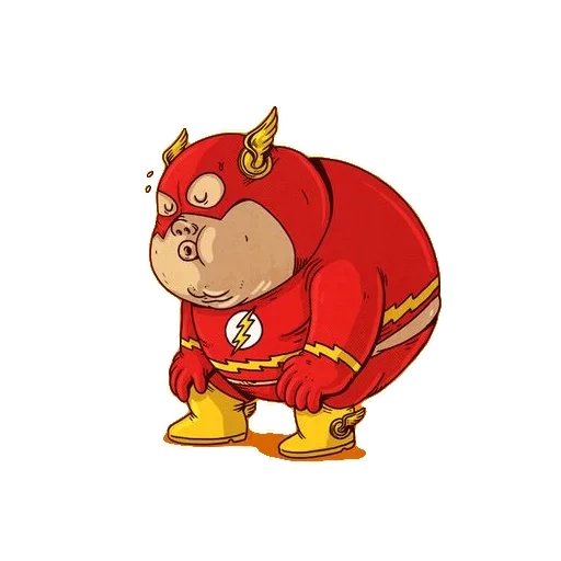 un giocattolo, flash flash, supereroi grassi, supereroi spessi