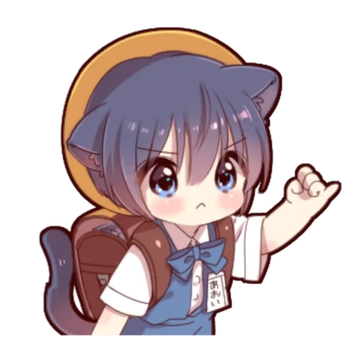animação, anime boy, dentro de chibi, hashimokikuri, cat boy camy plum flower