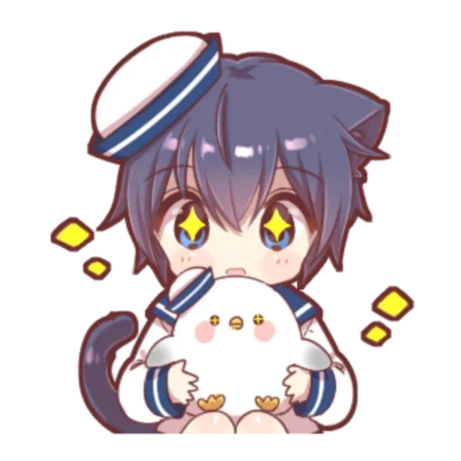 anime mignon, personnages d'anime, asushi anime chibi, patterns d'anime mignons, anime chibi petit ami chat
