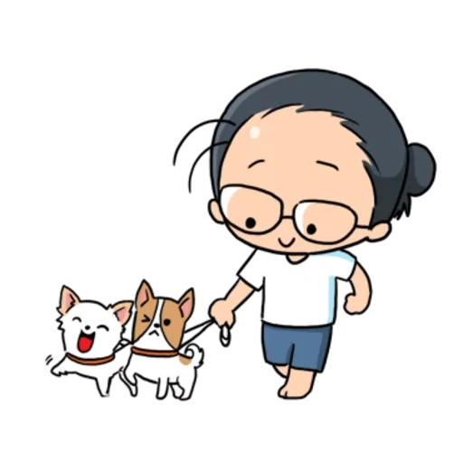 anjing, karakter, anime chibi, anime chibi, karakter fiksi