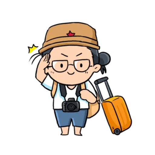 clipart, personagens, turistas de desenhos animados, personagens de desenhos animados, ilustrações vetoriais