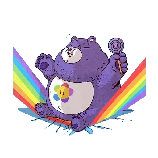 care bears, мультяшные герои, радужные персонажи мультфильмов, rainbow bear care bear мультик версия