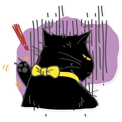 cat cat, black cat, cat posters, illustration cat, dissatisfied black cat