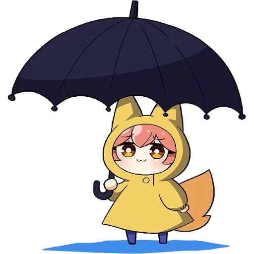 mogeko 2, чиби зонт, кемомими chibi, персонажи аниме, венди марвел gaston