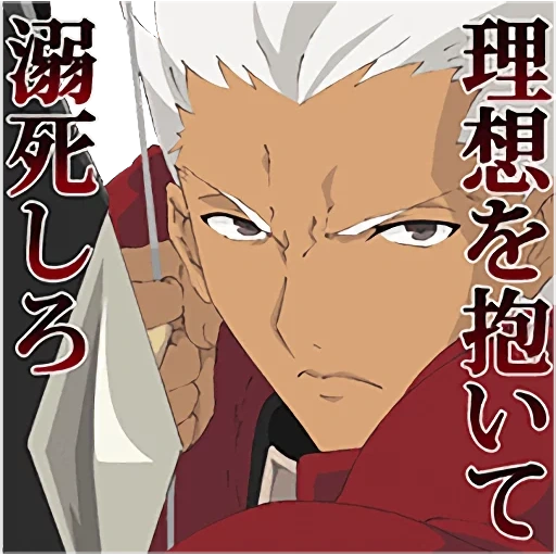 anime, destino/soggiorno notte, emiya shiro archer, personaggi anime, archer emiy anime