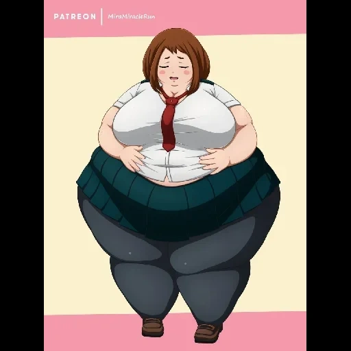 рисунок, толстая, fat ochako, ссббв аниме