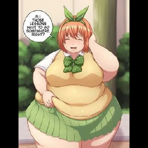anime gordo, anime sobre perder peso, chicas de anime gordas, big hurn miramiraclerun, anime de progresión de aumento de peso