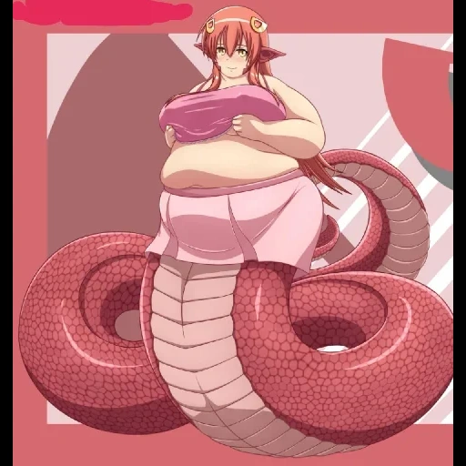 anime lamia serpiente, anime de serpientes de niña, lamia monster musume, lamia monster musume vore, anime monster musume lamia